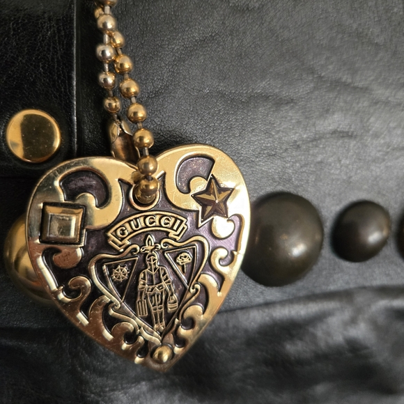 Black and Gold Studded Women's Bag - Picture 2 of 12